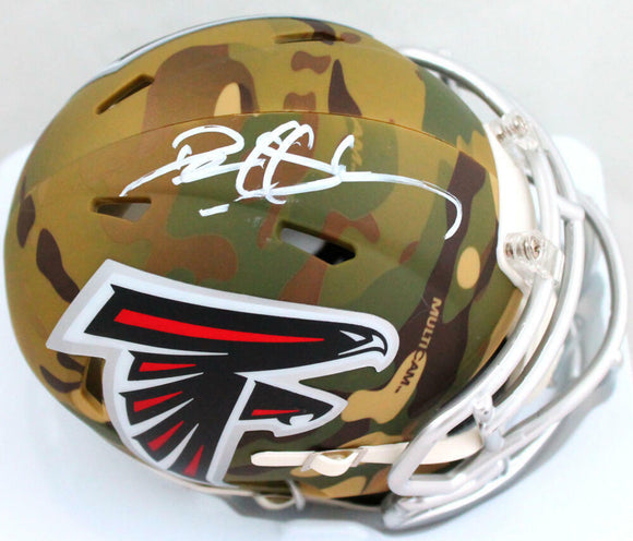 Deion Sanders Autographed Atlanta Falcons Camo Speed Mini Helmet- Beck – The Jersey Source