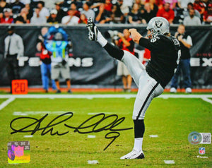 Shane Lechler Signed Raiders 8x10 Punt Black JSY Photo- Beckett W Hologram