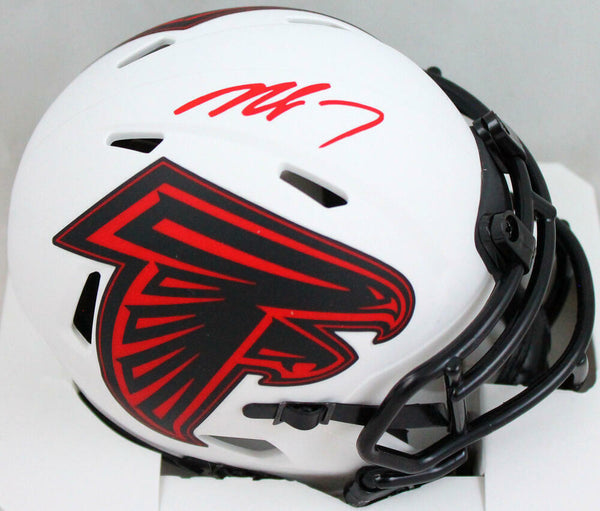 Michael Vick Autographed Falcons Lunar Speed Mini Helmet- JSA W Auth *Red Michael Vick Autographed Falcons Lunar Speed Mini Helmet- JSA W Auth *Red