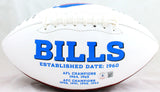 Aj Epenesa Autographed Buffalo Bills Logo Football w/Bills Mafia-Beckett W Holo