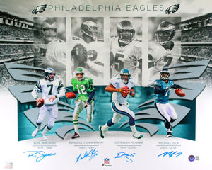 Vick/JAWORSKI/CUNNINGHAM/MCNABB Autographed 16x20-Beckett W Hologram *Blue