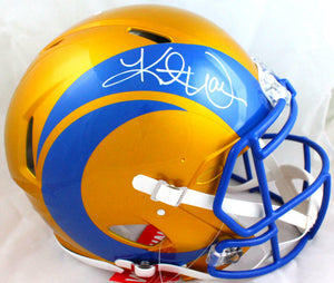 Kurt Warner Autographed Rams Flash Speed Authentic F/S Helmet-Beckett W Hologram