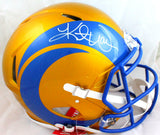 Kurt Warner Autographed Rams Flash Speed Authentic F/S Helmet-Beckett W Hologram