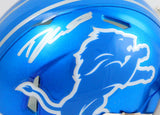 D'Andre Swift Autographed Detroit Lions Flash Speed Mini Helmet-Fanatics *Silver