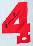 Hakeem Olajuwon Autographed White Jersey- JSA Witnessed *Black