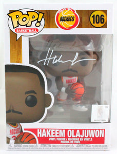 Hakeem Olajuwon Autographed Houston Rockets Funko Pop Figurine 106- JSA W *White