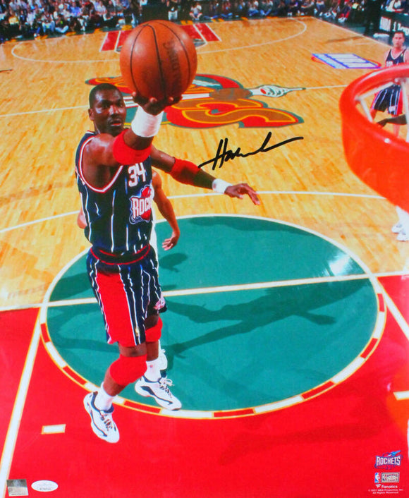 Hakeem Olajuwon Houston Rockets Autographed 16x20 Lay Up Photo- JSA W *Black