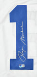 Roger Staubach Autographed White Pro Style Jersey- Beckett W Hologram *Silver