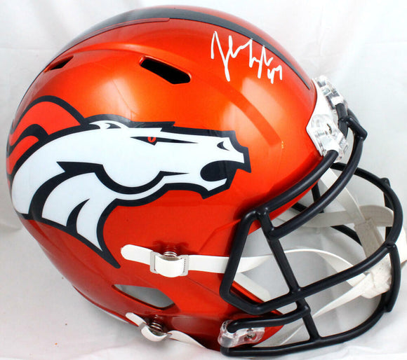 John Lynch Autographed Broncos F/S Flash Speed Helmet-Beckett W Hologram *White