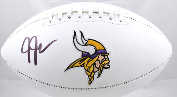 Justin Jefferson Autographed Minnesota Vikings Logo Football- Beckett W Hologram