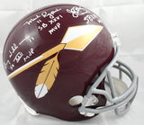 Mark Rypien Doug Williams John Riggins Signed Redskins F/S Helmet - Beckett W