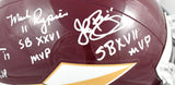 Mark Rypien Doug Williams John Riggins Signed Redskins F/S Helmet - Beckett W