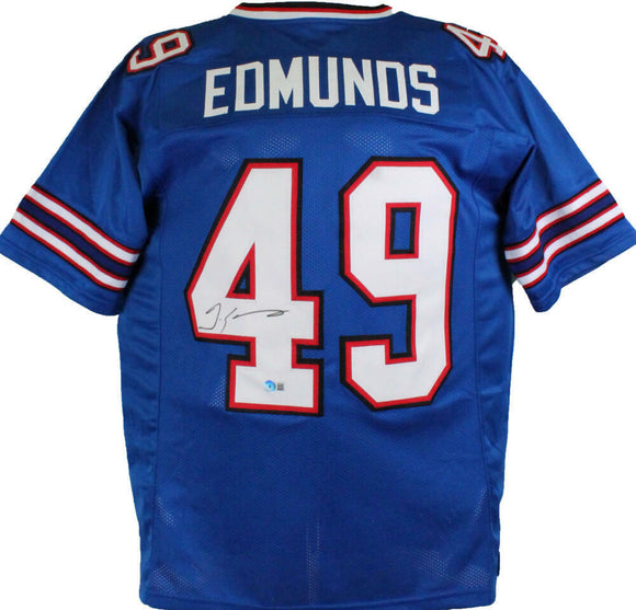 Tremaine Edmunds Autographed Blue Pro Style Jersey- Beckett W Hologram *Black