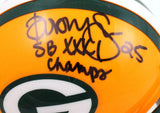 Dorsey Levens Autographed Green Bay Packers Mini Helmet w/SB Champs-BAW Hologram