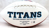 Derrick Mason Autographed Tennessee Titans Logo Football w/Insc.-Beckett W Holo