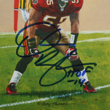 Derrick Brooks Signed TB Buccaneers Goal Line Art Card w/ HOF-JSA W Auth *Blue L