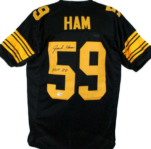 Jack Ham Autographed Black w/Yellow Pro Style Jersey w/ HOF-Beckett W Hologram