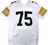 Joe Greene Autographed White Pro Style Jersey w/ HOF-Beckett W Hologram *Silver