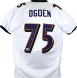 Jonathan Ogden Autographed White Pro Style Jersey w/ HOF-Beckett W Hologram