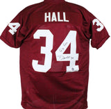 Dante Hall Autographed Maroon College Style Jersey w/Gig Em-Prova *Black