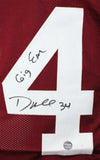 Dante Hall Autographed Maroon College Style Jersey w/Gig Em-Prova *Black