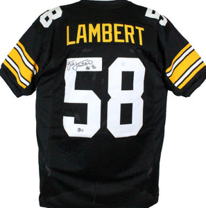 Jack Lambert Autographed Black Pro Style Jersey w/HOF-Beckett W Hologram *Black