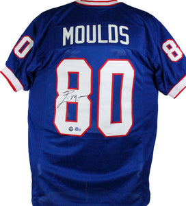 Eric Moulds Autographed Blue Pro Style Jersey-Beckett W Hologram *Black