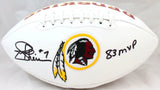 Joe Theismann Autographed Washington Logo Football w/83 MVP-Beckett W Hologram