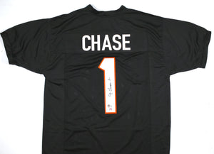 Ja'Marr Chase Autographed Black Pro Style Jersey-Beckett W Hologram