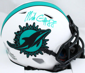 Mike Gesicki Autographed Miami Dolphins Lunar Speed Mini Helmet-Beckett W Holo