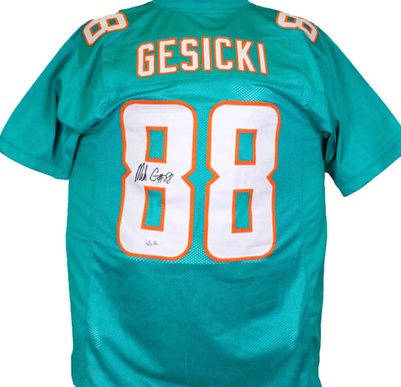 Mike Gesicki  Autographed Teal Pro Style Jersey-Beckett W Hologram *Black