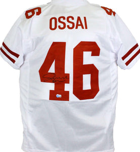 Joseph Ossai Autographed White College Style Jersey-Beckett W Hologram *Black