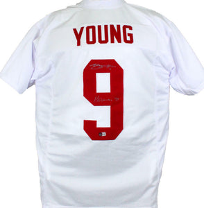 Bryce Young Autographed White College Style Jersey w/Hesiman- Beckett W Hologram