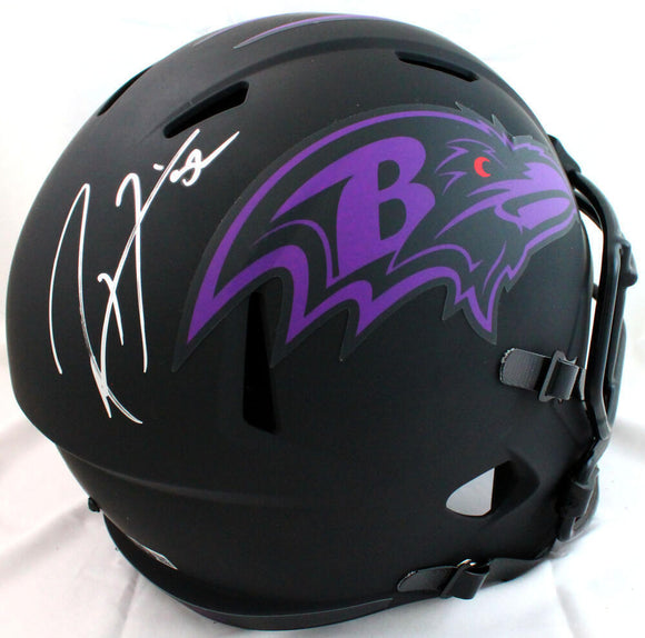 Ray Lewis Autographed Ravens F/S Eclipse Speed Helmet-Beckett W Hologram *Silver