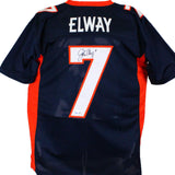 John Elway Autographed Blue Pro Style Jersey-Beckett W Hologram *Black