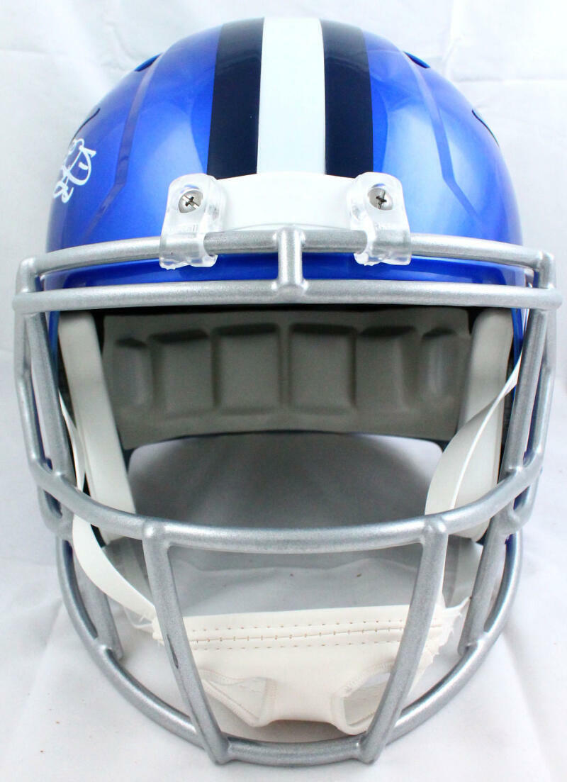 Emmitt Smith Autographed F/S Dallas Cowboys Flash Speed Helmet-Beckett –  The Jersey Source