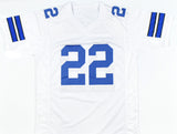 Emmitt Smith Autographed White Pro Style Jersey *R2-Beckett W Hologram *Silver