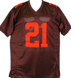 Denzel Ward Autographed Brown Pro Style Jersey w/Insc.-Beckett W Hologram *Black