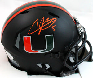 Andre Johnson Autographed Miami Hurricanes Nights Speed Mini Helmet-JSA W