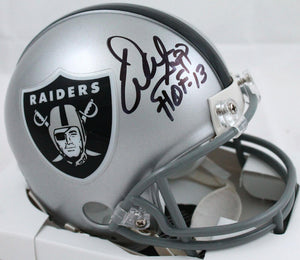 Warren Sapp Autographed Oakland Raiders Mini Helmet w/HOF *front-Beckett W Holo