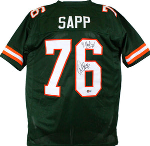 Warren Sapp Autographed Green College Style Jersey w/Insc.-Beckett W Hologram