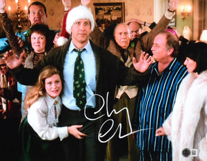 Chevy Chase Autographed 11x14 Christmas Vacation #2-Beckett W Hologram *White