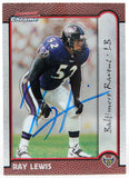1999 Bowman Chrome #27 Ray Lewis Baltimore Ravens Autograph Beckett Witness