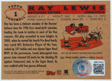 2001 Topps Heritage #1 Ray Lewis Baltimore Ravens Autograph Beckett Witness