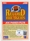 1990 Score Record Breakers #594 Joe Montana 49ers Auto Beckett Witness