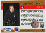 1990 Pro Set #2 Joe Montana 49ers Autograph Beckett Witness