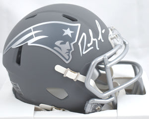 Randy Moss Autographed New England Patriots Slate Speed Mini Helmet- Beckett W Hologram  *White