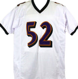 Ray Lewis Autographed White Pro Style Jersey-Beckett W Hologram *Silver