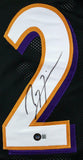 Ray Lewis Autographed Black Pro Style STAT Jersey-Beckett W Hologram *Black