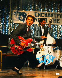 Michael J. Fox Autographed Back to the Future 16x20 Guitar Photo- JSA W *Blue